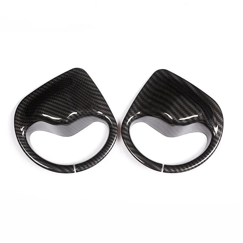 

2 pcs For Jaguar XE Carbon Fiber Style ABS Chrome Interior Accessory Safety Belt Cover Trim Decoration Car Accessory fast ship