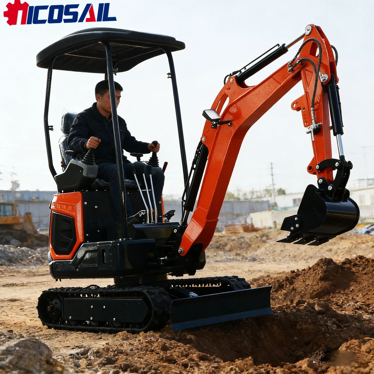 Фото Мини-экскаватор 18U с сертификатом CE, 1500 кг, малый гусеничный экскаватор, гидравлическое мини-оборудование для копки, для ландшафтных работ в садах. №3