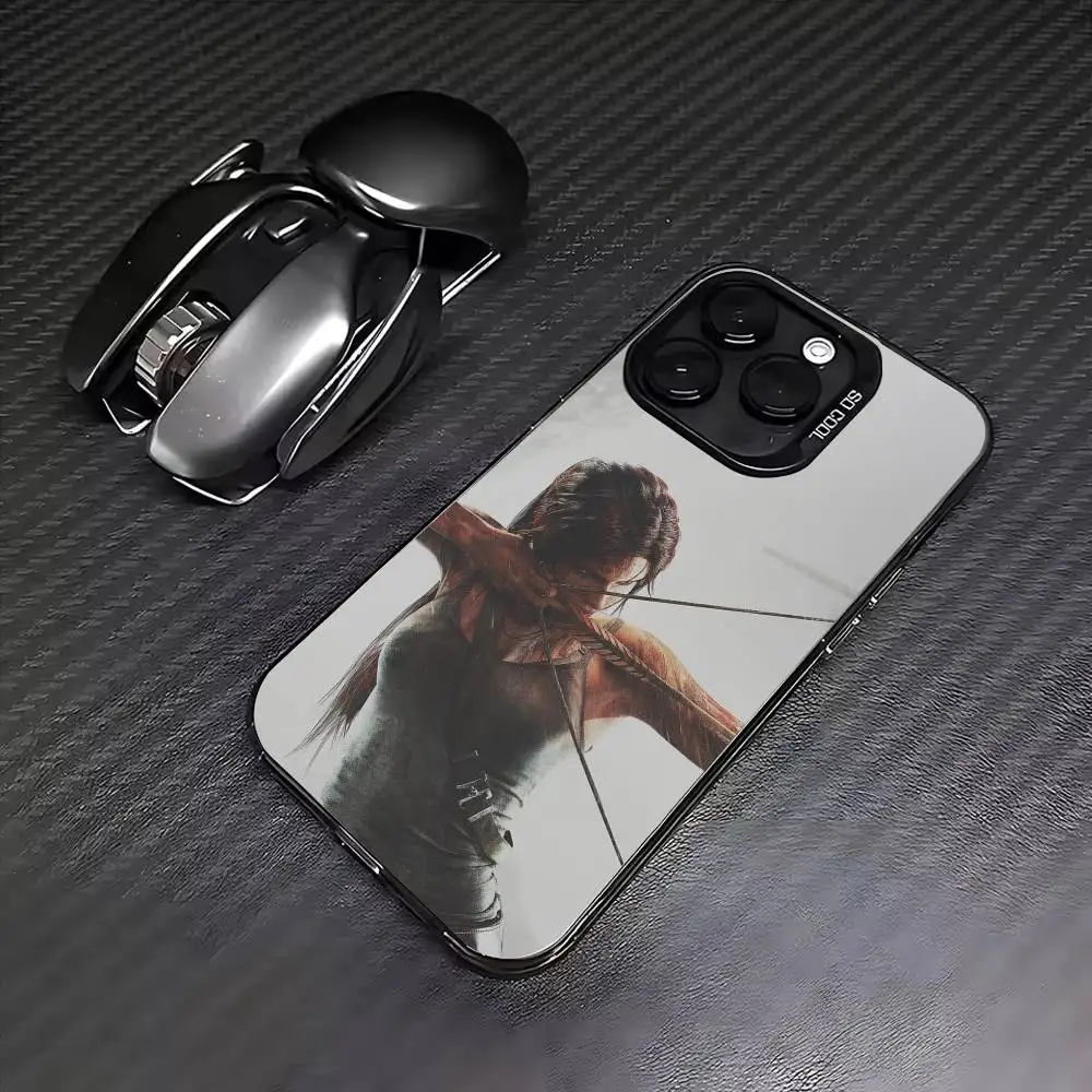 Фото Чехол для телефона T-Tomb Cool R-Raider Lara Croft для iPhone 17,16,15,14,13,12,11, Pro Max, Plus Candy Silver Cover №3