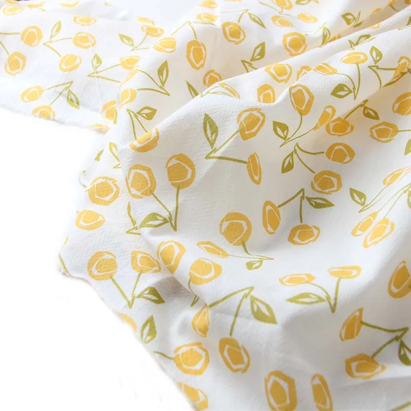 

100% хлопок линии елочки белые желтые вишневые фрукты тонкие ткани для «сделай сам» летняя блузка рубашка Платье Ремесло Декор квилтинг