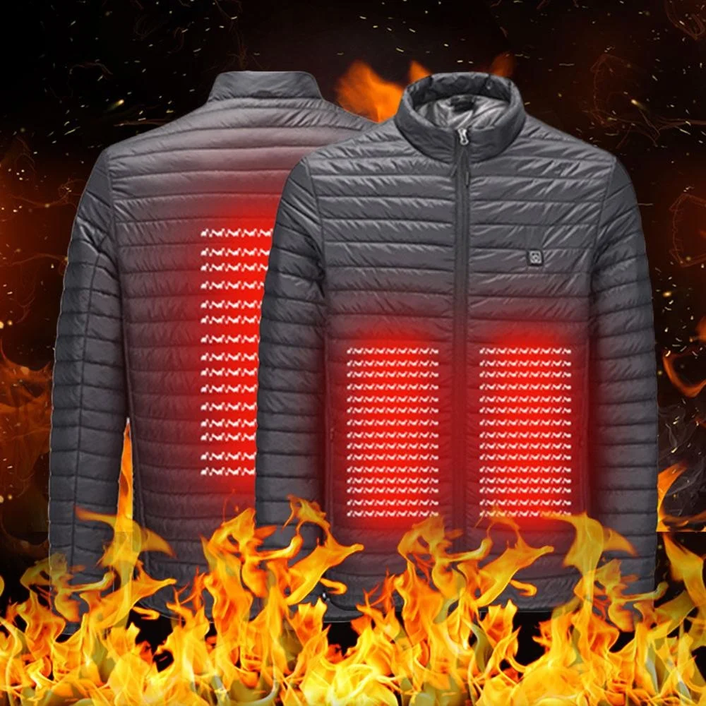 

USB Infrared Heating Jacket Vest Coat Winter Outdoor Sports Hiking Jackets Men Ski ElectricThermal Clothing Fleece Heated Jeaket