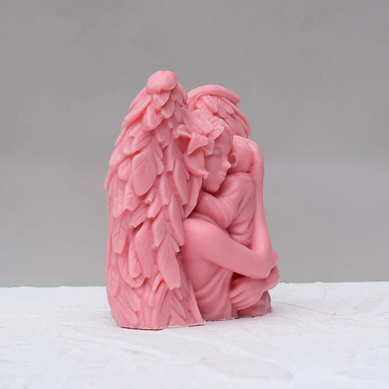 DIY ангел для матери и ребенка силиконовая форма свечей рождественские крылья