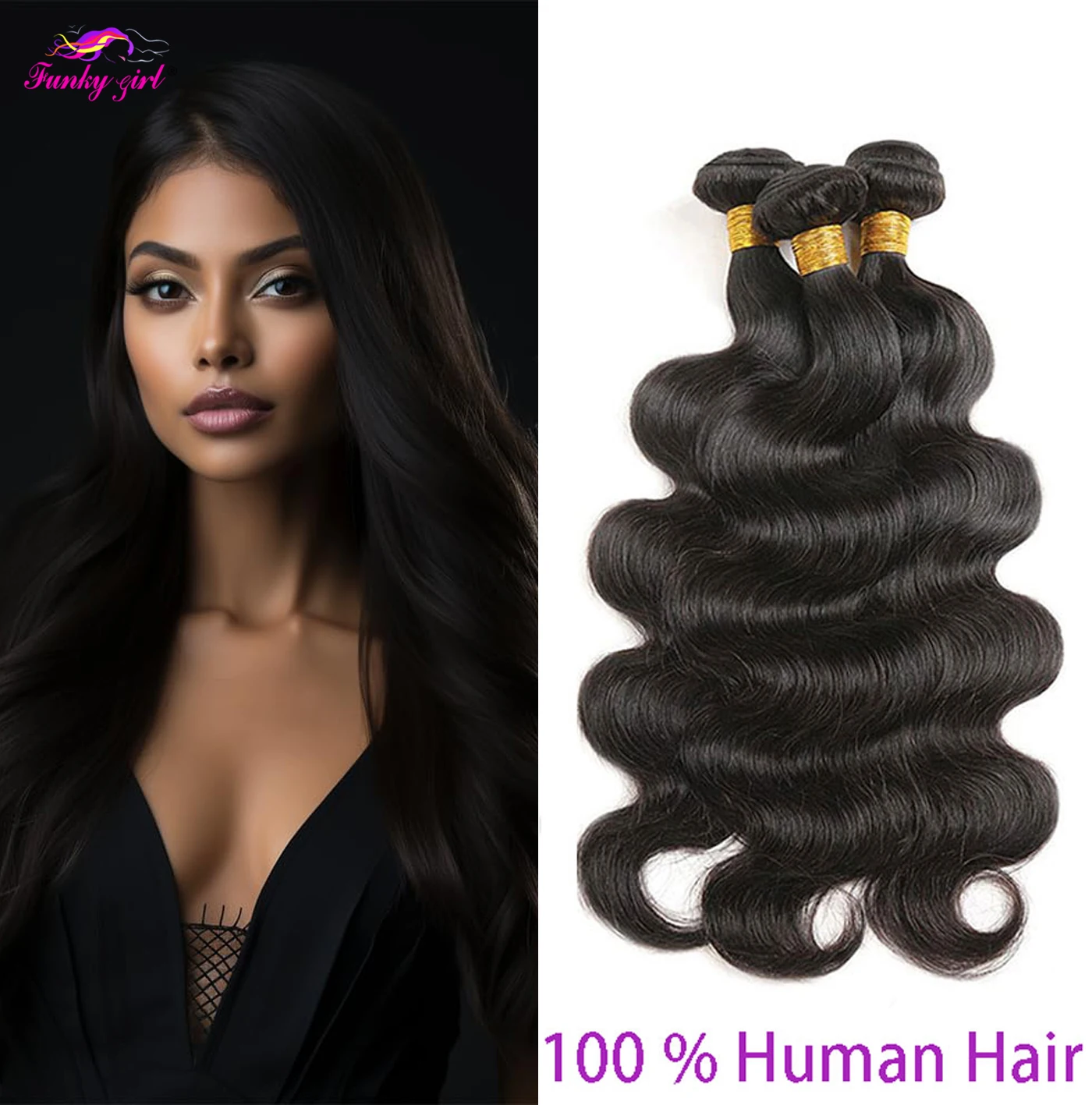 100% натуральные бразильские человеческие волосы для наращивания волос