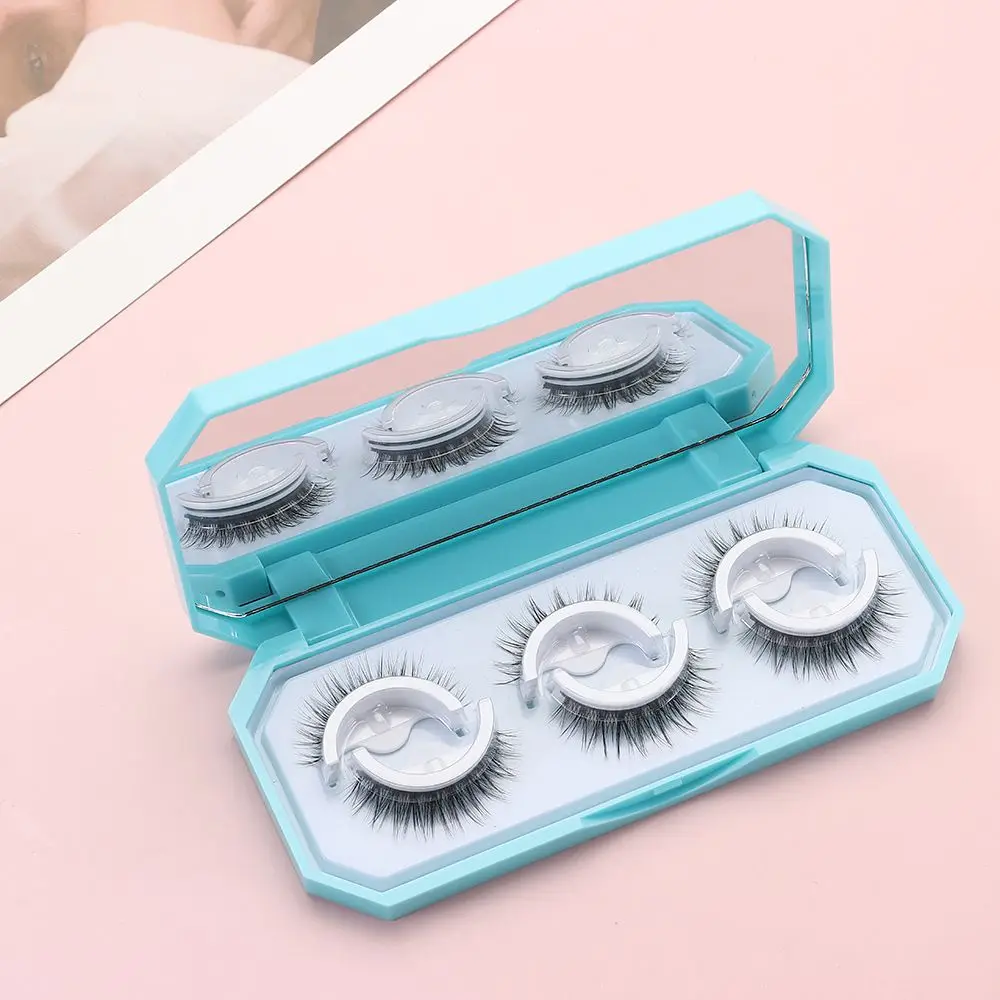 

Box 3D Faux Mink Lashes Eye Lashes Waterproof No Glue Needed Natural Wispy Reusable Self-Adhesive False Eyelashes