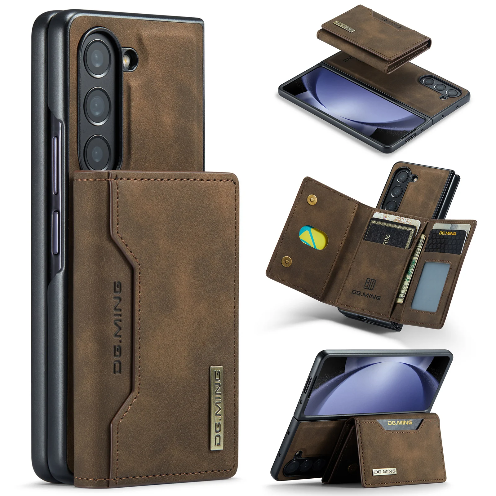 

Anti-Knock Wallet Function Folding Bag Case for Samsung Galaxy Z Fold5 Zfold5 Fold 4 3 Fold3 Fold4 Fold 5 5G Card Slot Holder