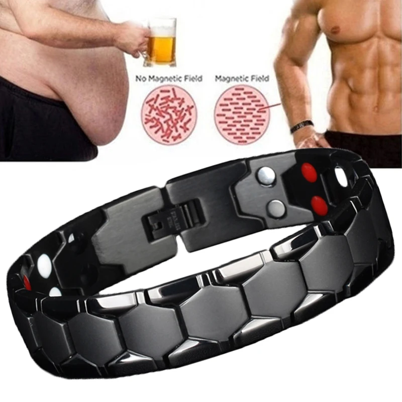 

Мужской браслет 3 в 1 браслет здоровья энергетический обсидиан потеря веса Магнитные браслеты для пар радиационная защита здоровья браслет...