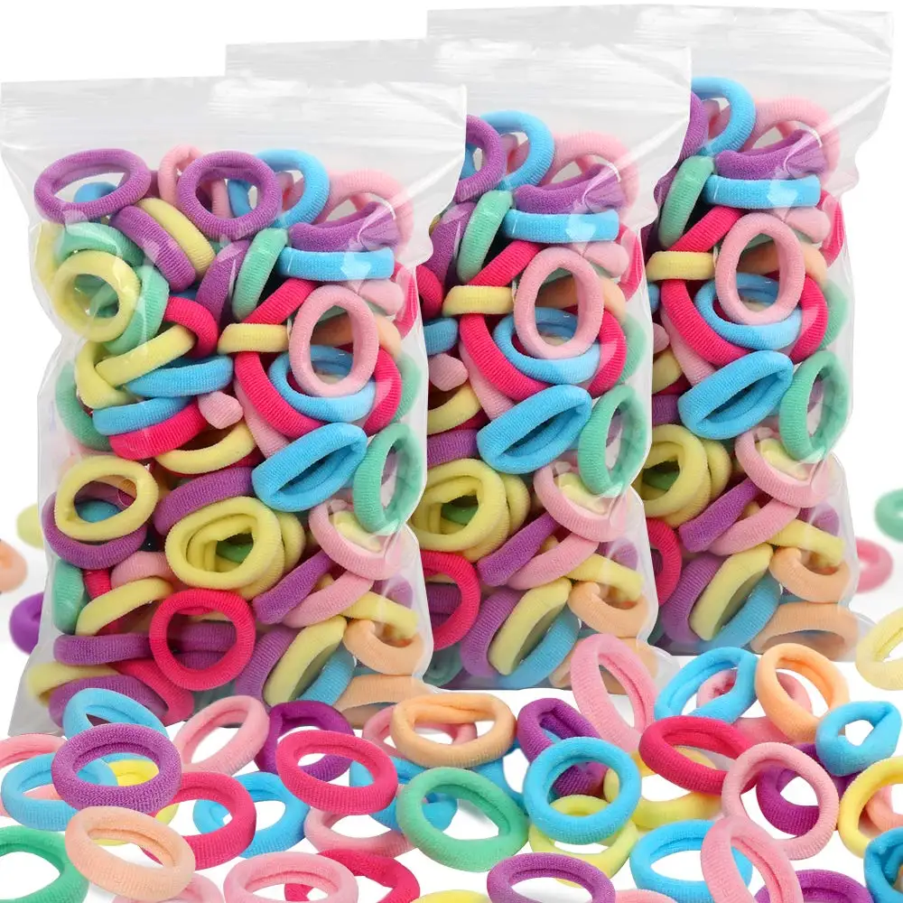 

100 Pcs Kids Elastic Hairbands Girls Candy Color Headbands Nylon Rubber Band Baby Girl Ponytail Fixed Headwear Hair Accessories