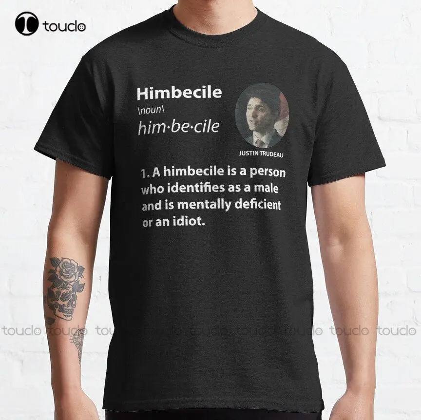 

Himbecile Trudeau (White Text) Classic T-Shirt Red T Shirt Cotton Outdoor Simple Vintage Casual Tee Shirts Custom Gift Xs-5Xl