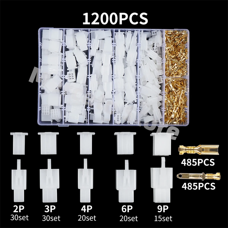 

380/1200PCS 2.8 mm 2/3/4/6/9 pin Autos Electrical Insulated Pin Wire Male Female Housing Kit Spade Connector
