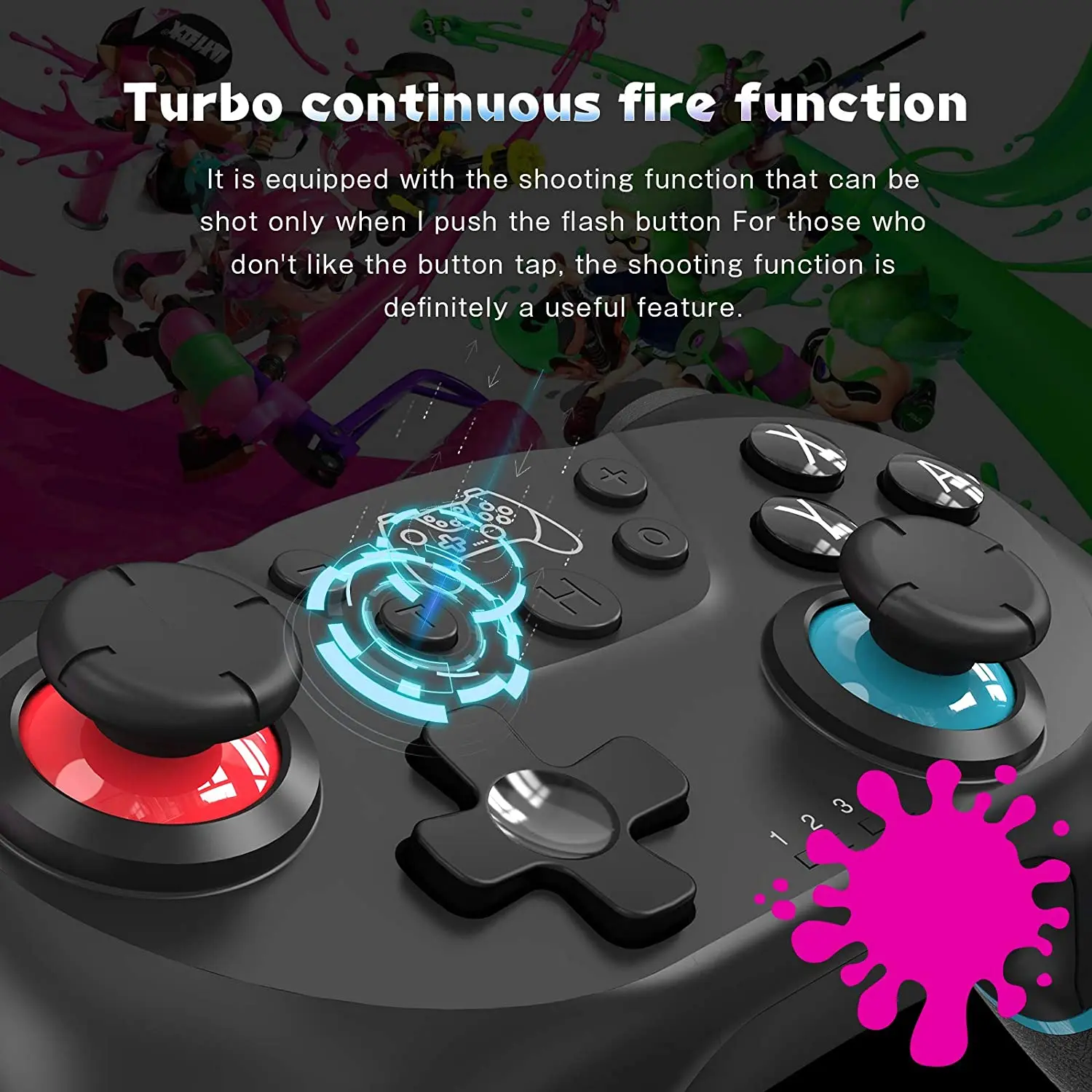 Wireless Bluetooth Controller for Nintendo Switch Pro Controller with Gyro & Gravity Sensor Dual Vibration & Turbo Function