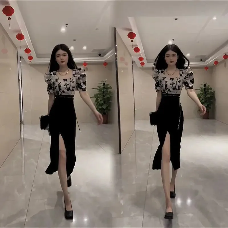 Женский костюм с юбкой комплект из двух предметов соблазнительная женская