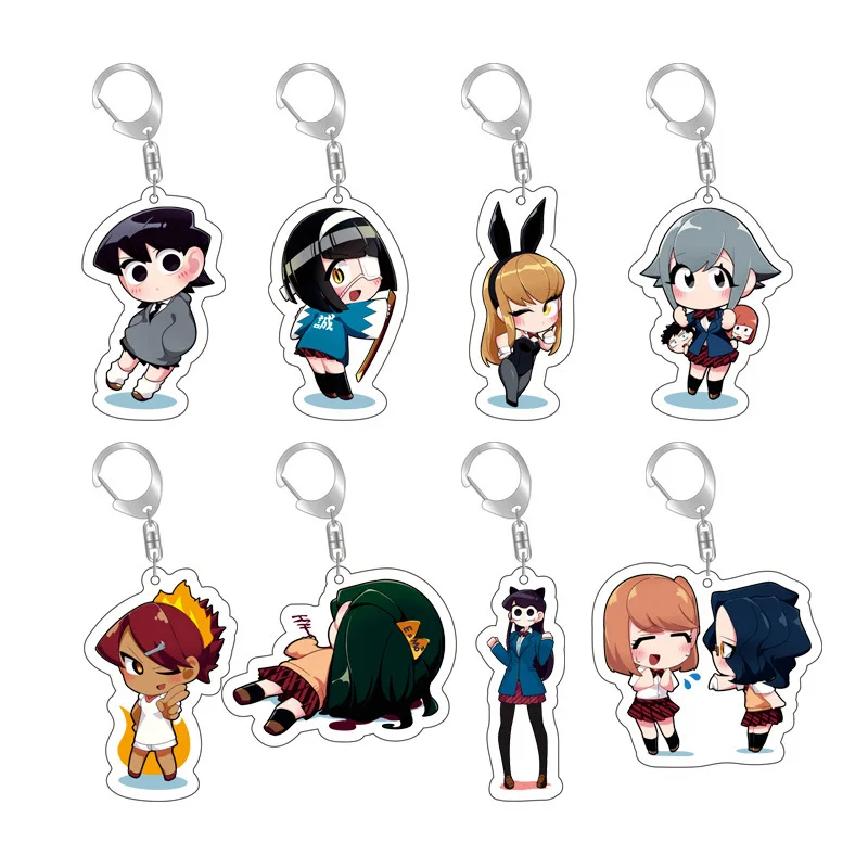 

Anime Komi Can't Communicate Keychian Cute Cartoon Figure Komi Shōko Tadano Hitohito Acrylic Key Chain Accessory Keyring Pendant