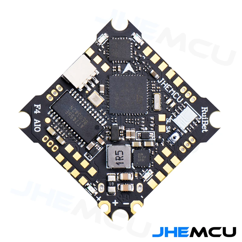 

JHEMCU RuiBet F4 AIO MPU600 F411 Flight Controller BLHELIS 12A 4in1 ESC 25.5X25.5mm for FPV Tinywhoop Drones DIY Parts