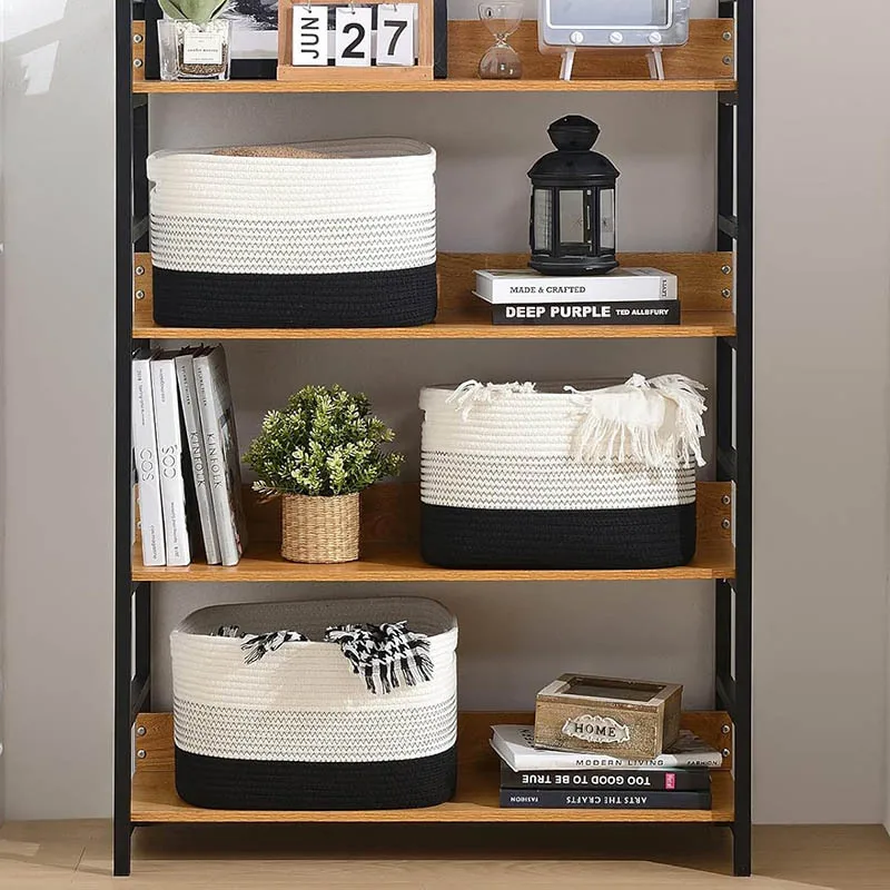 Прямоугольная корзина для хранения тканая хлопчатобумажная веревка грязная