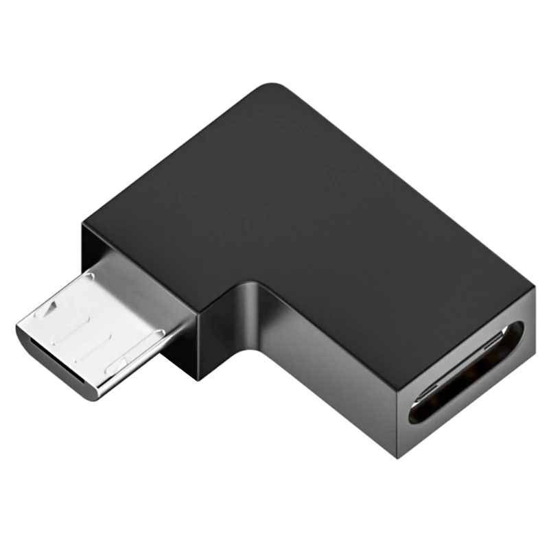 Адаптер Micro USB на C 90 градусов разъем to Type для передачи данных преобразователь