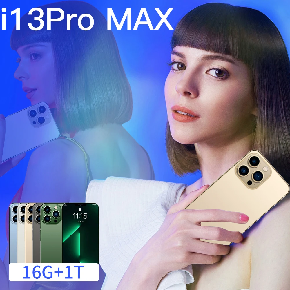

Горячая Распродажа, смартфон глобальная версия i13 Pro Max, 6,7 дюйма, 5 миллионов пикселей, 16 ГБ + 1 ТБ, 6800 мАч, две карты android 11, 128 ГБ, tf-карта