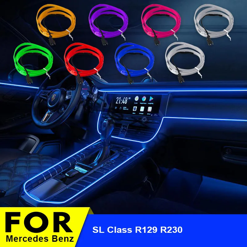 

1m/2m/3m/4m/5m Car Interior Decorative Lamps Strips Atmosphere Lamp LED Cold Light for Mercedes Benz SL Class R129 R230
