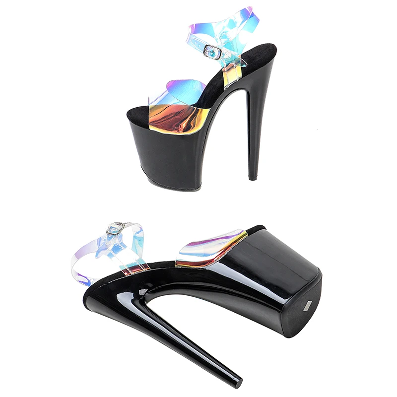 Leecabe 8inches high heel sandals 20cm sexy model shoes pole dance shoes
