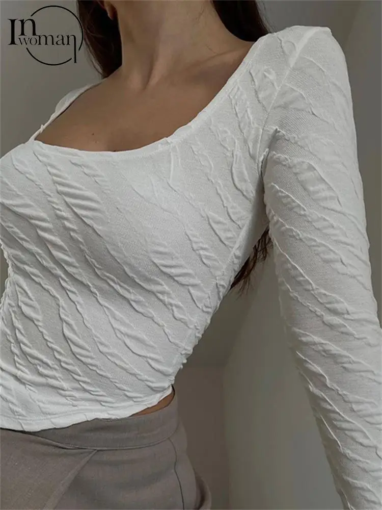 

Женская футболка с длинным рукавом, квадратным вырезом и квадратным вырезом