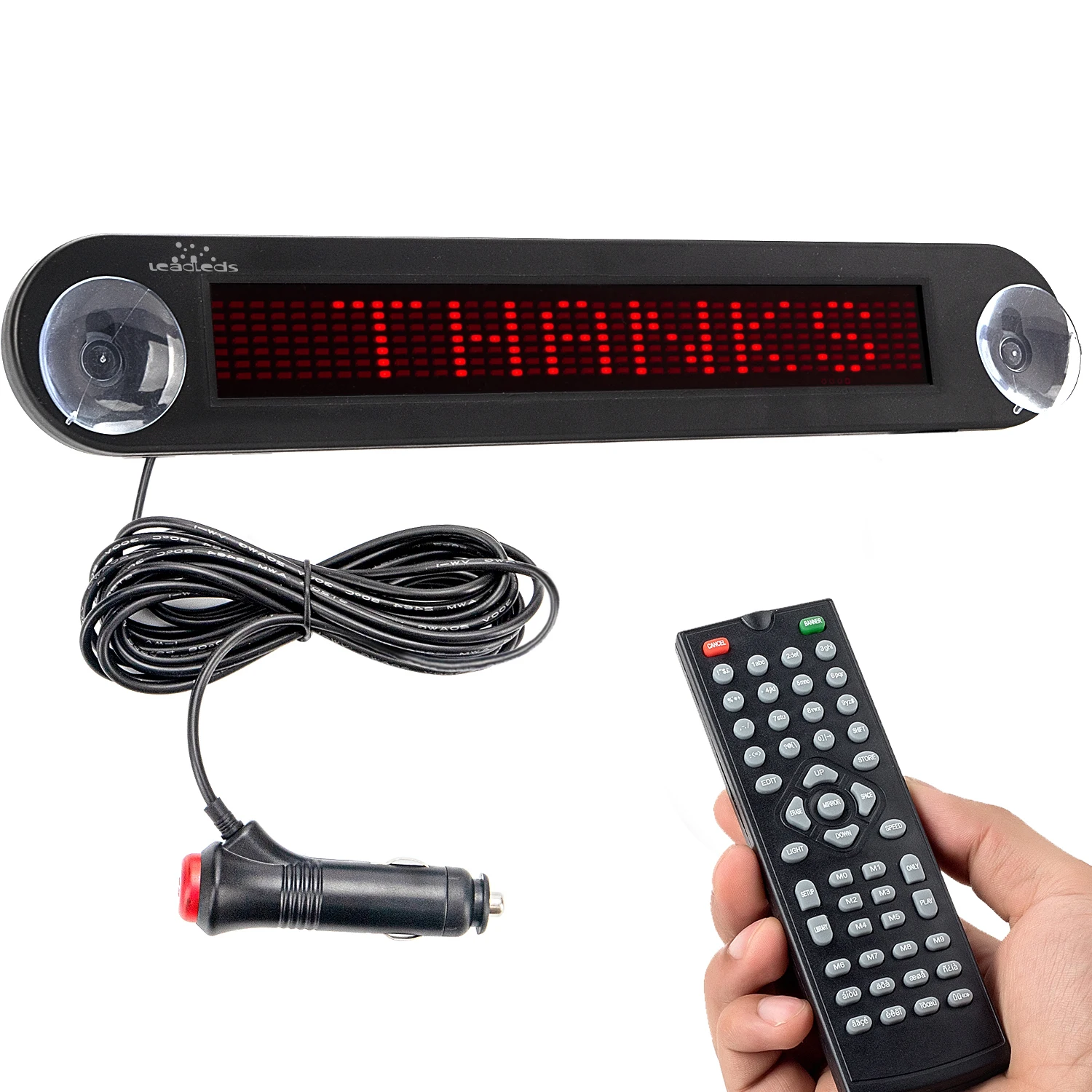 

Leadleds 12v Remote Led Car Sign Programmable Scrolling Message Sign Board with Remote Control for Car, Shop, Store (Blue,Red)