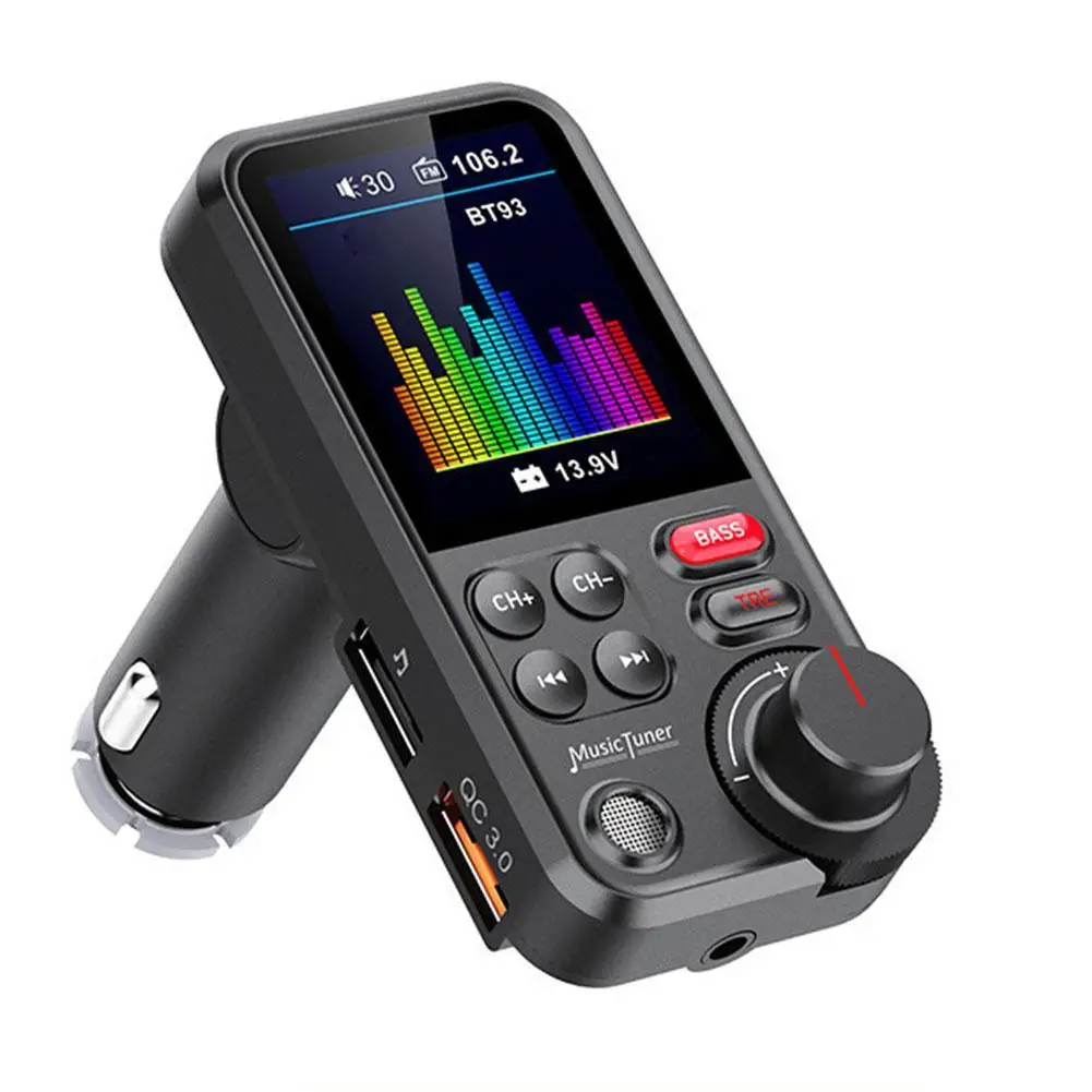 

Bluetooth Car Wireless FM Transmitter Radio Adapter Fast Charging Treble and Bass Car MP3 Music Player Charger Quick