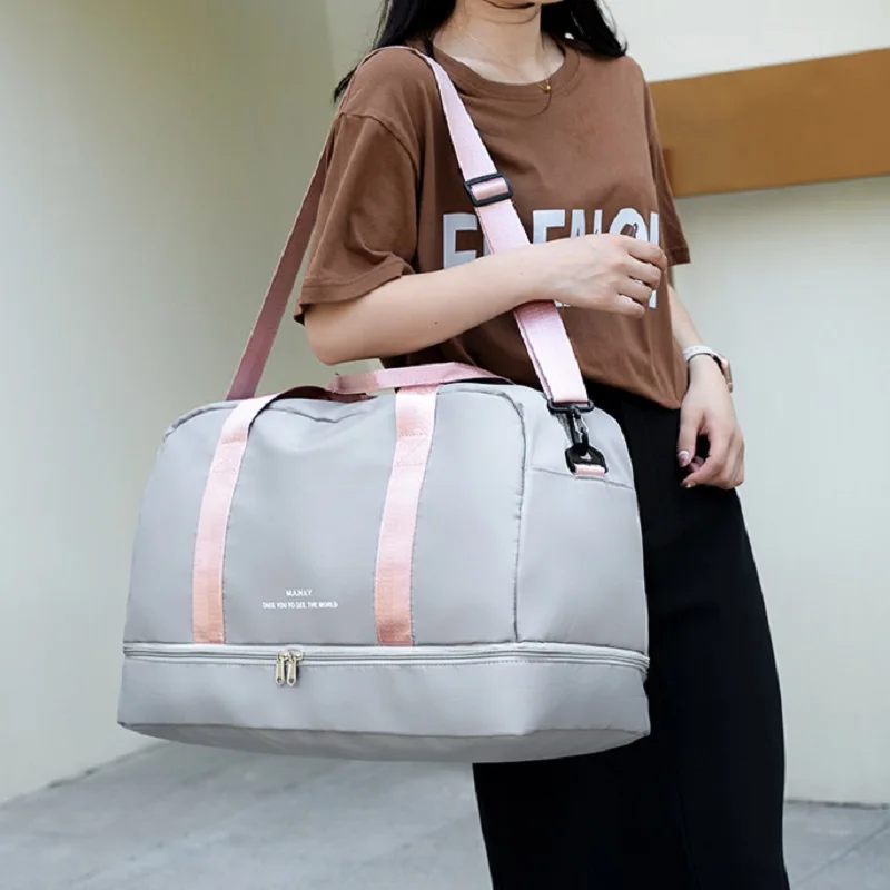 

Gym Bag Women Fitness Handbag Large Sports Wet And Dry Separation Swimming Yoga Shoulder Bags Traveling Bag With Shoes Warehouse