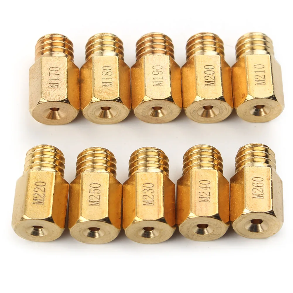 10x Motorcycle Hex Type Main Jets for MIKUNI VM/TM/TMX Carburetor 170 180 190 200 210 220 230 240 250 260