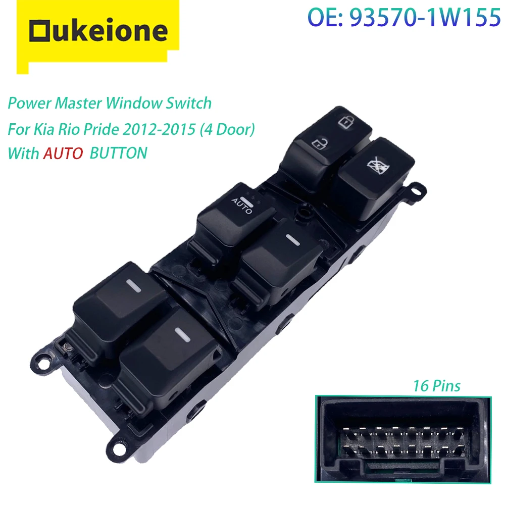 

Electric Window Switch Lifter Regulator Control Console for KIA RIO Pride 2012 2013 2014 2015 Window Glass Switch 93570-1W155