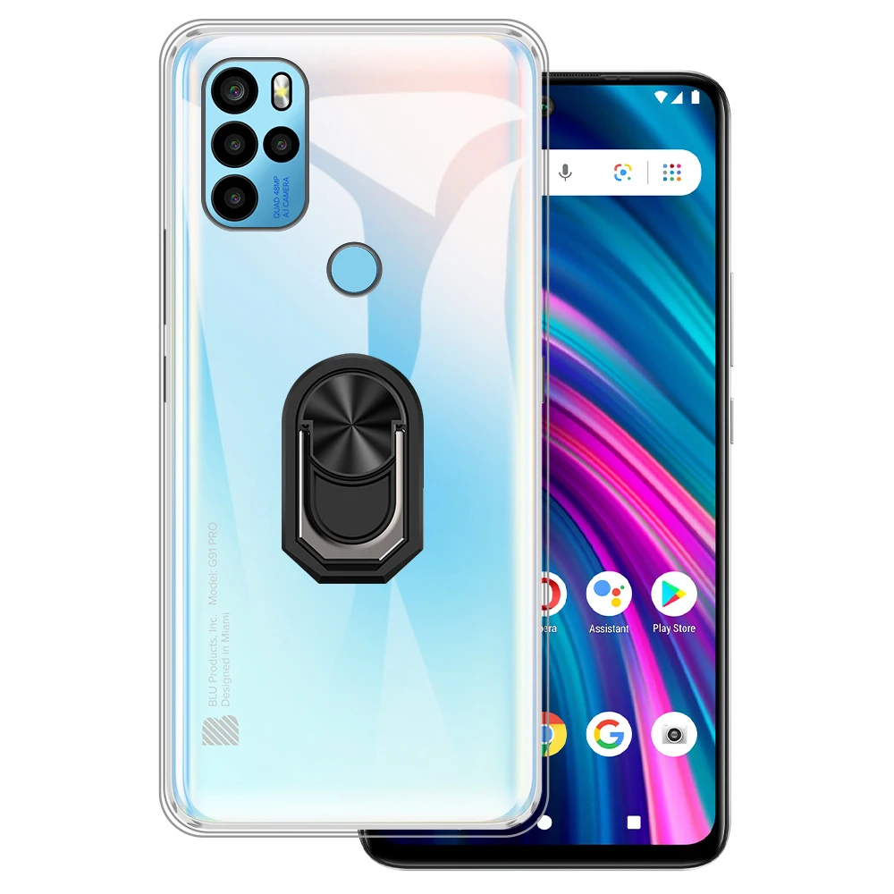 Роскошный противоударный чехол с кольцом-держателем для BLU G91 Pro, мягкий силиконовый защитный чехол из ТПУ