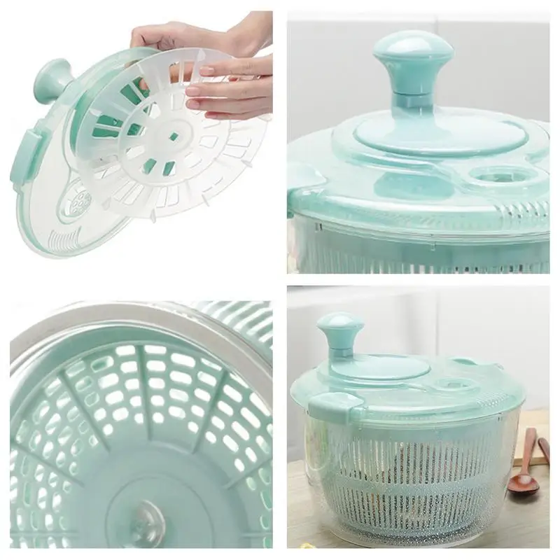 

Salad Spinner Manual Vegetable Lettuce Greens Washer Dryer Multifunctional Vegetable Salad Spinner Quick Food Strainers With Lid