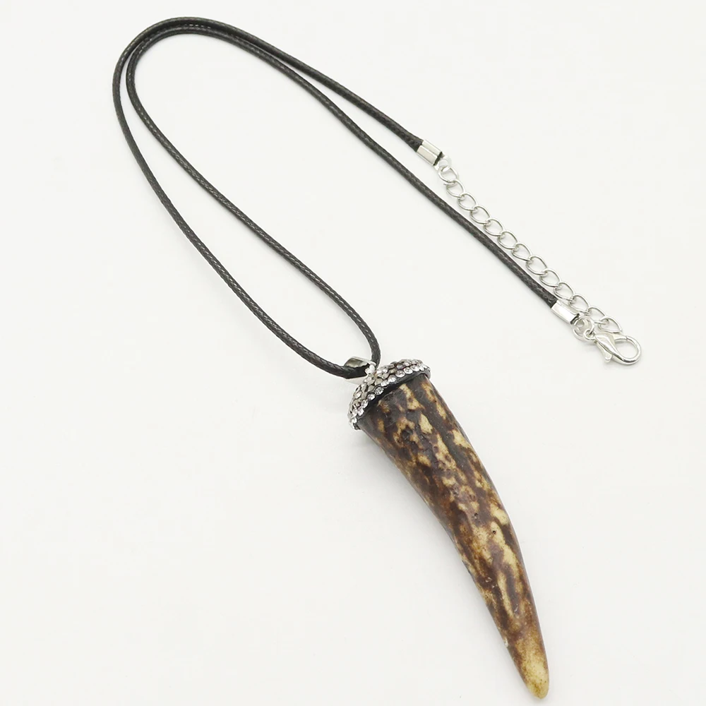 Винтажное ожерелье с подвеской в виде рога быка для мужчин модные ювелирные