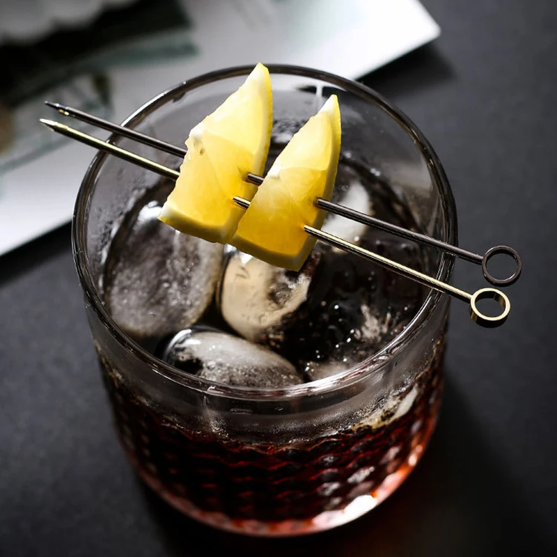 

1 PC Stainless Steel Cocktail Picks Fruit Sticks Toothpicks Cocktail Fruit Sign Stirring Stick Party Supplies For Home Bar