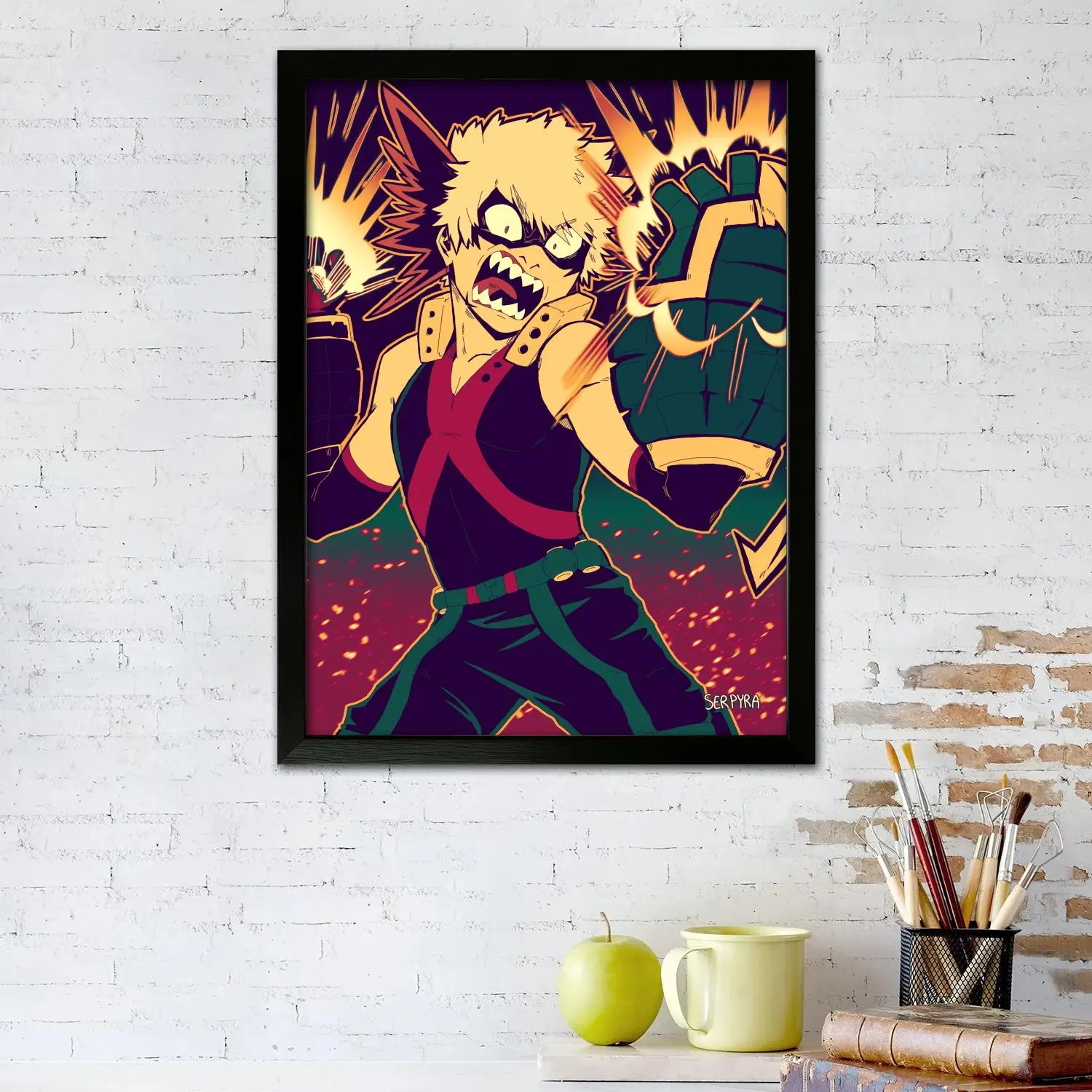 Художественный постер бакуго кацуки на холсте