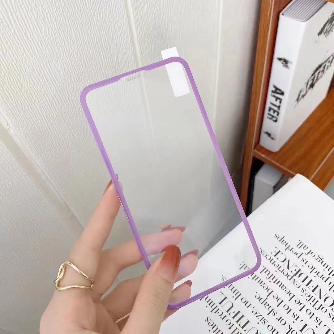 10pcs 3D Full Cover Tempered Glass Colorful Cover Screen Protector Film For iPhone 13 Pro Max 12 Mini 11 XS XR X 8 7 6 Plus SE