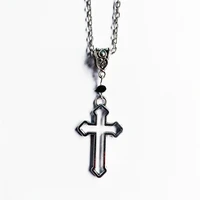 new ins trend ear jewelry fashion punk style simple alloy hollow cross jewelry necklace pendant