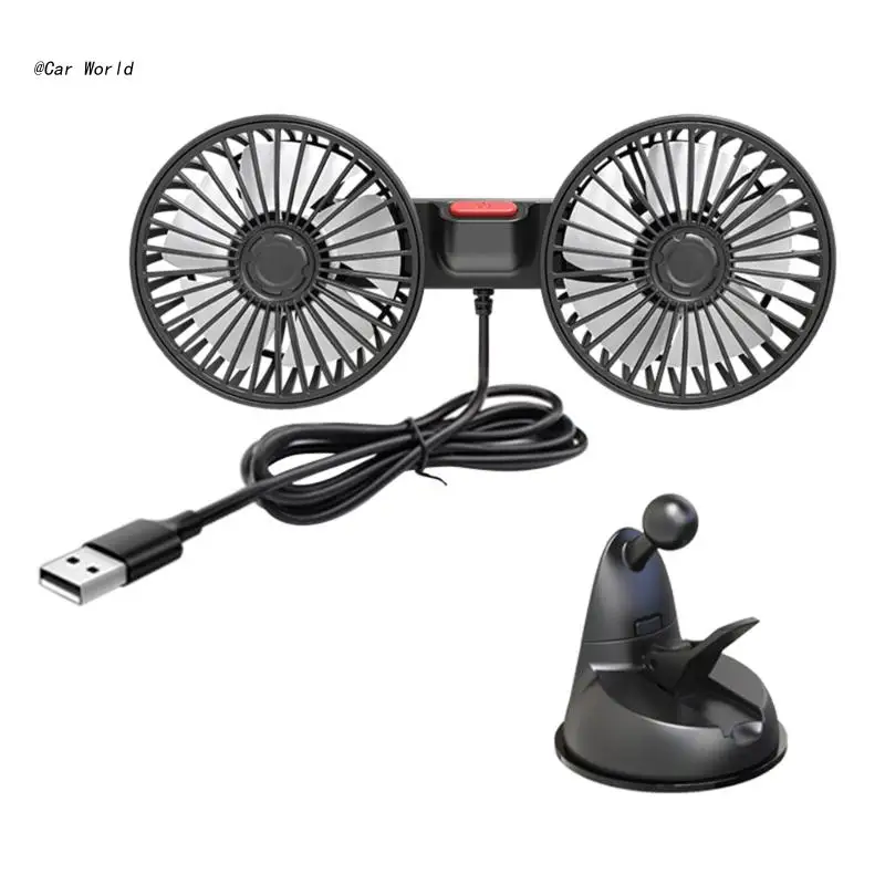 

6XDB USB Powered Cooling Fan Home Office Suction Cup Cooling Fan Vehicle Mounted Fan
