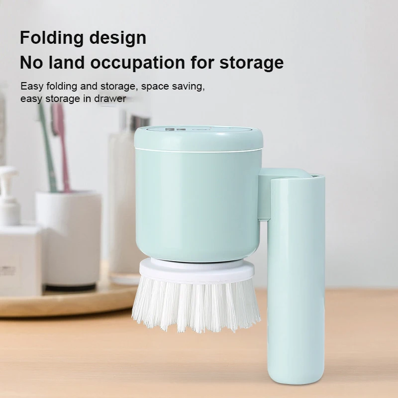 

Long Handle Wash Brush Cordless Rotating Electric Cleaning Brush Pots And Dishes Multifunctional Electric Brush Handheld Usb New