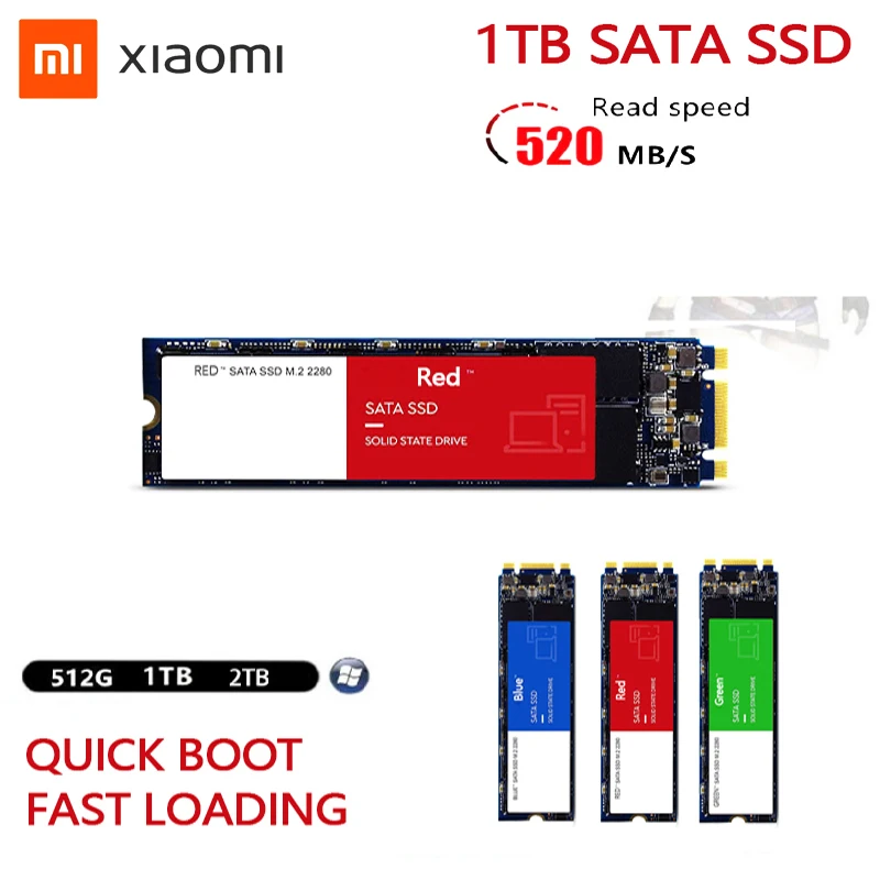 

SSD Xiaomi Solid State Drive 1TB High Speed SATA3.0 3D Read Write External Mobile Solid State Drive MSATA Interf 100% Original