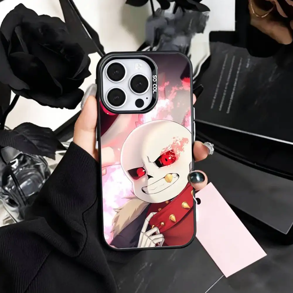 Фото COOL Fell Ink S-Sans U-Undertale Чехол для телефона для iPhone 17, 16, 15, 14, 13, 12, 11 Plus, Pro Max, цветной, с серебряным покрытием внутри №2