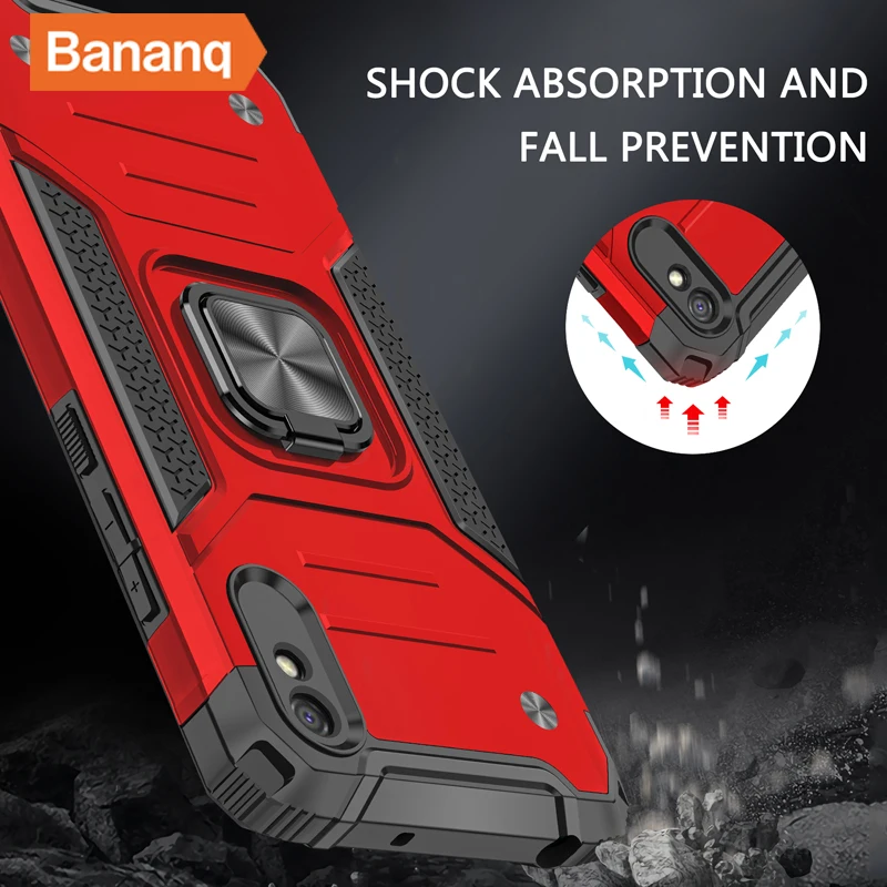 

Bananq Magnetic Metal Ring Kickstand Case For Redmi Note 8 9 10 11 Pro Max 10T 11T 4G 5G 9S 9T 10S 11S Bracket Phone Back Cover