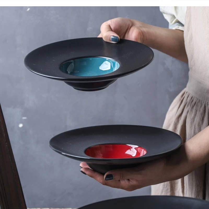 Керамическая соломенная шляпа в скандинавском стиле тарелка вестерн стейк рамэн