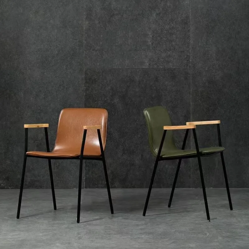 Silla De Comedor De estilo nórdico, sillón moderno minimalista De Metal Industrial...