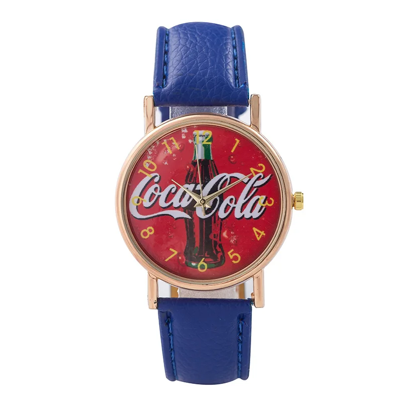 Подарочные женские часы Coca-Cola с ремешком, модные креативные мужские и женские кварцевые часы, оптовая продажа