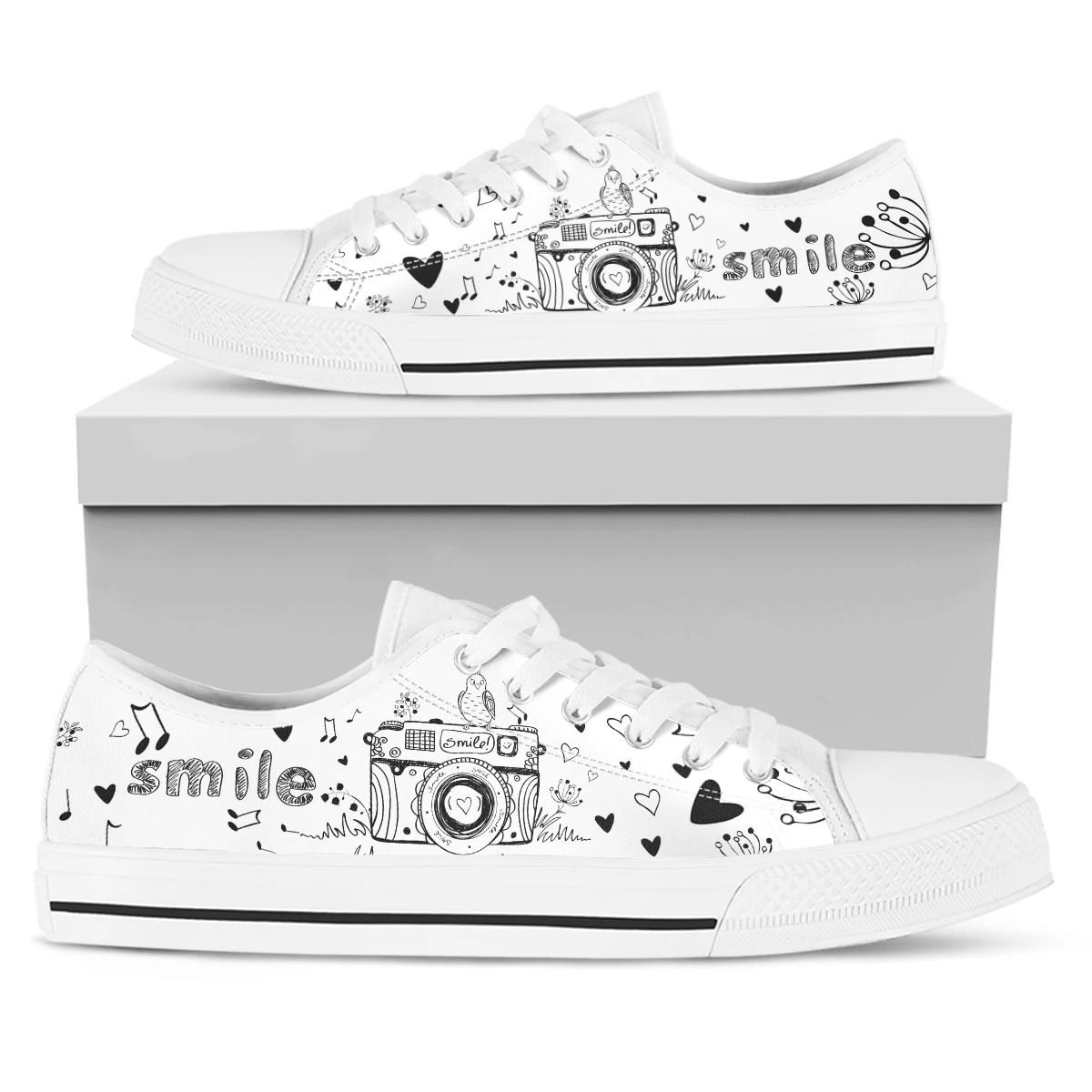 

New Arrivals Small Fresh Style Women Shoes Brand Design Shock Absorption Female Canvas Sneaker Hot Sales Outdoor Low -Top Flats