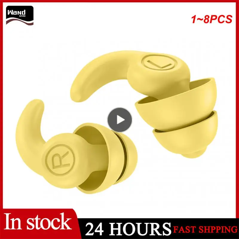 

1~8PCS Anti Noise Silicone Earplugs Waterproof Swimming Ear Plugs For Sleeping Diving Surf Soft Comfort Natation Swimming Ear