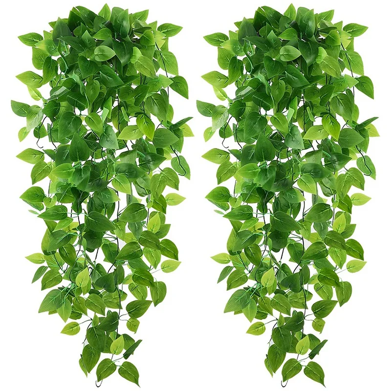 

2-Pack Artificial Hanging Plants 3.6Ft Fake Ivy Plants Fake Hanging Plants Fake Leaves Greeny For Wedding Decoration