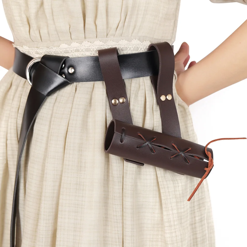 

Medieval Renaissance PU Leather Belt Sword Sheath Knight Rapier Weapon Scabbard for Men Pirate Cosplay Party Performance Stage