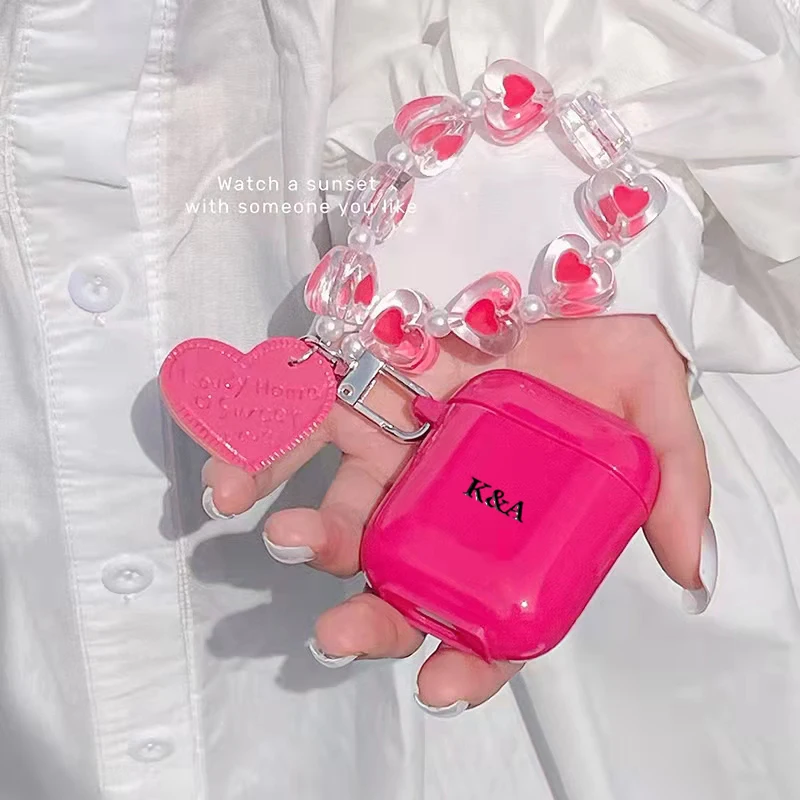 Чехол для наушников Airpods 1 2 3 Pro мягкий чехол с надписью имени заказчика в стиле