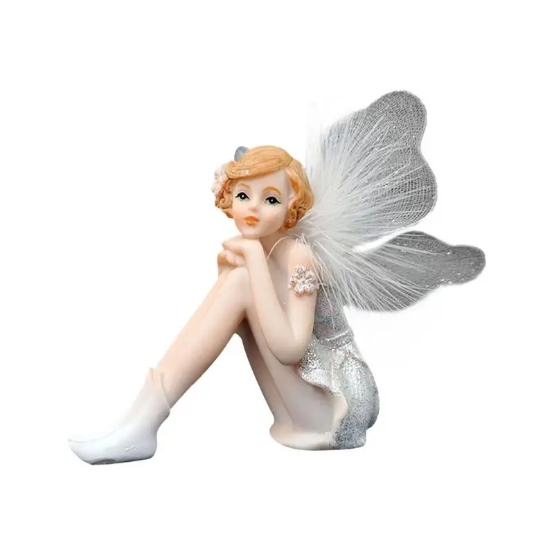 

Lovely Flying Flower Fairy Ornaments Garden DIY Miniature Angel Flower Ornaments Home Decor Gifts Resin Crafts Ornaments