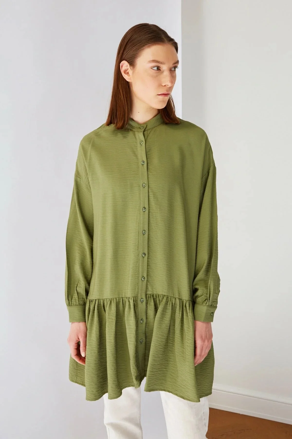 

Judge Neck Tunic Khaki Muslim Tunic 2021 Fashion